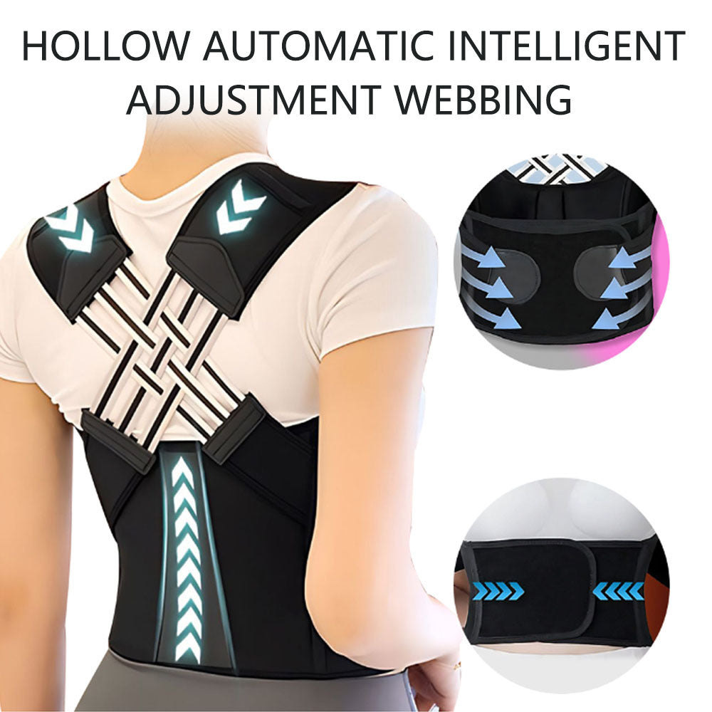 Posture correction belt with strong open back correction, anti hunchback adult back support